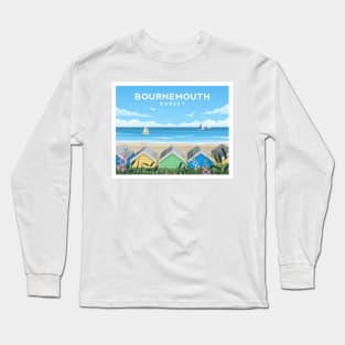 Bournemouth Beach Huts, South England Long Sleeve T-Shirt